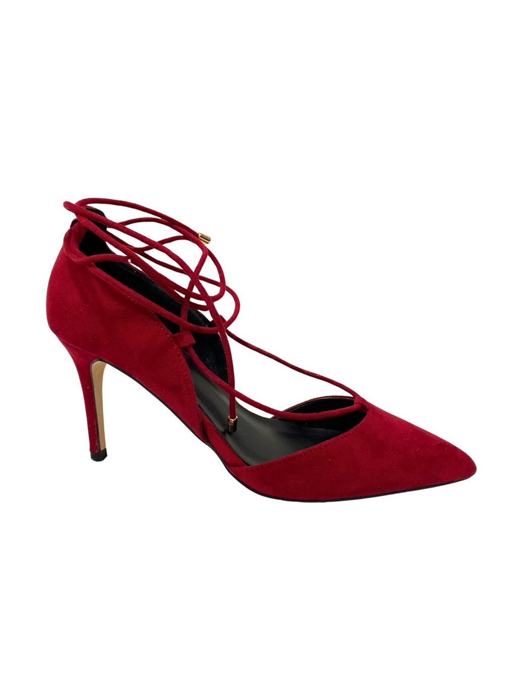 ALDO Fredola Red Suede Lace Up Pointed Toe Pumps Heels Size 7